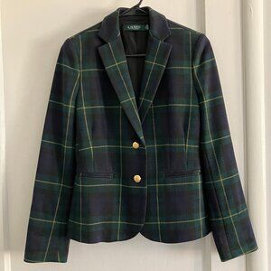 Lauren Ralph Lauren Plaid Tartan Blazer Jacket